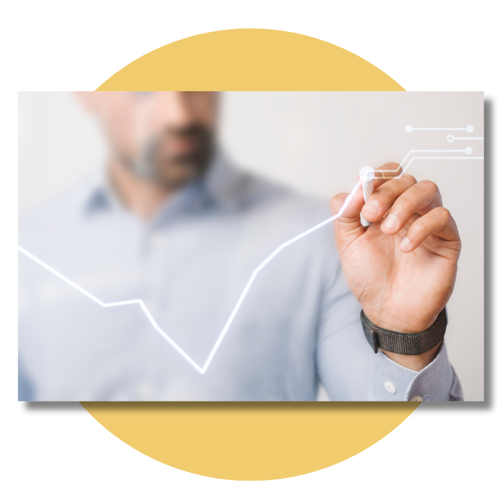Man giving business presentation for growth
