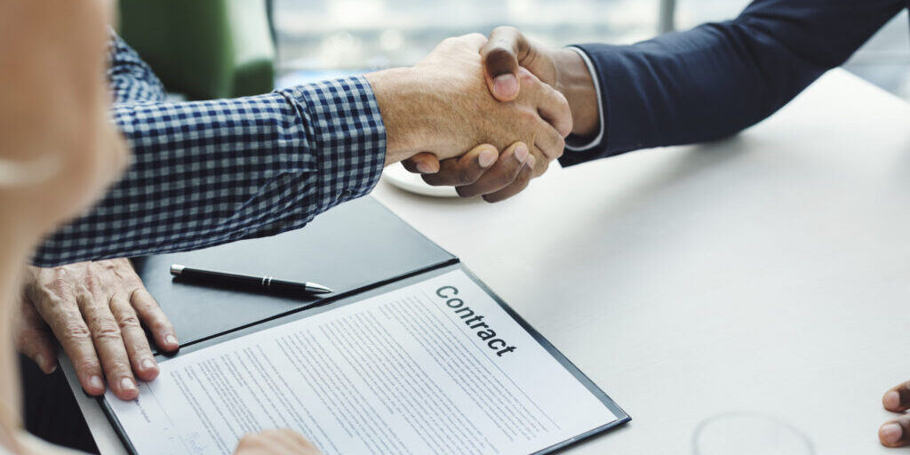 Two men shaking hands